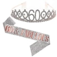 thumbnail image 1 of Women Glittering Rhinestone Letter Print Sash Tiara Set Birthday Party Supplies, 1 of 5