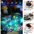 thumbnail image 6 of Puseky 6 Pack Solar Mason Jar Lid Lights(6 Handle), 20 Led Solar Fairy Lights for Outdoor Hanging, Garden, Patio Decor for Mason Jars, Outdoor Hanging Mason Jar Lights, Multicolor (No Jars), 6 of 11