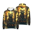 thumbnail image 6 of Bingfone Tree Meditating Raccoon Men's Drawstring Hoodie Long Sleeve Pocket Sweatshirts-XX-Large, 6 of 6