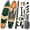 green, variant on Green 11' x 33" x 6" Extra Wide Inflatable Stand Up Paddle Board for Adults Fishing Yoga Lake Use