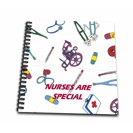 3dRose Purple Blue Red Nurses Are Special - Mini Notepad, 4 by 4-inch