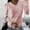 Pink, variant on OKBOP Womens Tops-2023 Fall Solid Slim Lace Floral Shirts Crewneck Long Sleeve Tunic Tops Pullover