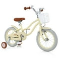 thumbnail image 1 of Prorider 14" Kid's Bike with Removable Training Wheels & Basket for 3-5 Years Old Beige, 1 of 10