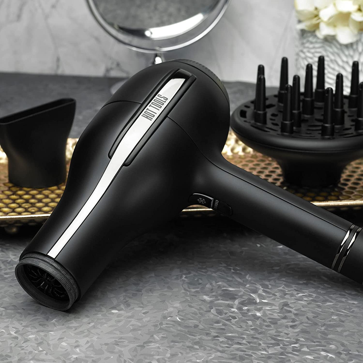 Pro Artist Black Gold 2000-Watt Ionic Hair Dryer | Ultra Powerful Airflow