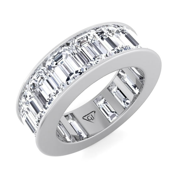 Sicily - Channel Set Emerald Cut Diamond Eternity Band
