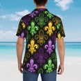 thumbnail image 3 of Lsque Mardi Gras1 pattern Hawaiian Shirt for Men, Unisex Summer Beach Casual Short Sleeve Button Down Shirts-3X-Large, 3 of 9