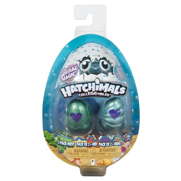 Hatchimals CollEGGtibles, Mermal Magic 2 Pack + Nest with Season 5 Hatchimals, for Kids Aged 5 and Up (Styles May Vary)