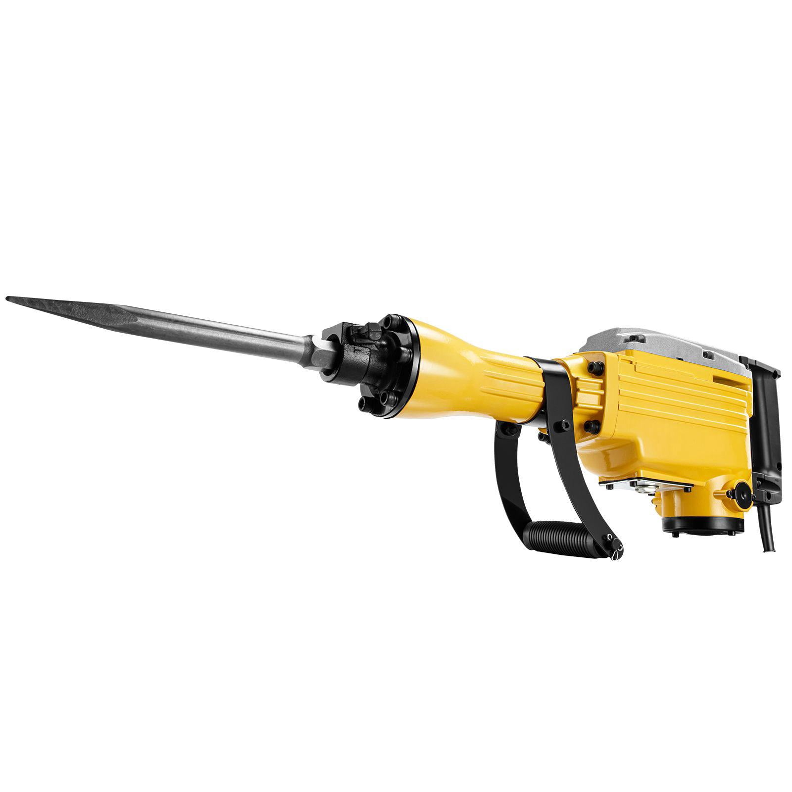 2200W Heavy Duty Electric Demolition Jack Hammer 1350 BPM Concrete Breaker with Point Flat Chisel Storage Case Gloves Goggles