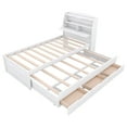 thumbnail image 6 of Harper & Bright Designs Twin Size Wooden Platform Bed with Trundle and 3 Drawers Underneath, Wooden Bedframe with Headboard Storage and Built-in USB & LED Light, White, 6 of 13