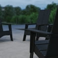thumbnail image 3 of Merrick Lane Set of 4 Modern All-Weather Poly Resin Wood Adirondack Chairs in Black, 3 of 14