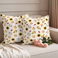 thumbnail image 2 of Sunflower Pumpkin Fall Outdoor Waterproof Pillow Covers, Thanksgiving Maple Leaves Decorative Square Throw Pillowcase Sofa Cushion Sham for Patio/Couch/Chair, 16"x16" 2 Pack, 2 of 8