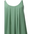 thumbnail image 4 of A2Y Women's Relaxed Fit Wool Dobby Woven Double Layer Spaghetti Cami Pleated Top Light Green M, 4 of 6
