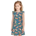 thumbnail image 1 of Balery Corgi with Flowers Camisón de princesa para niñas, pijama de algodón con mangas abullonadas, suave y bonito.-Small, 1 of 6