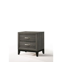 ACME Valdemar Metal and Wood 2-Drawers Nightstand in Weathered Gray