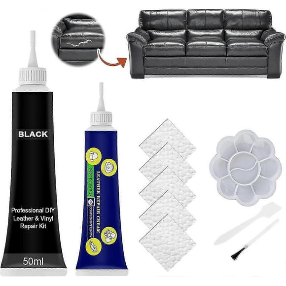 high quality Leather Repair Kit, Leather Repair Set Black, Liquid Leather, for Sofa, Car Seat, Jacket, Belt, Scratches, Holes, Wear