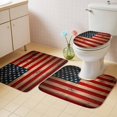 thumbnail image 4 of Vintage American Bathroom Rugs Set Flag Patriotic Star Striped Wood Grain Non Slip Absorbent Soft Bath Mats 3 Piece Set with Bathroom Rug, U-Shaped Floor Mat, Toilet Seat Cover Small Size, 4 of 9
