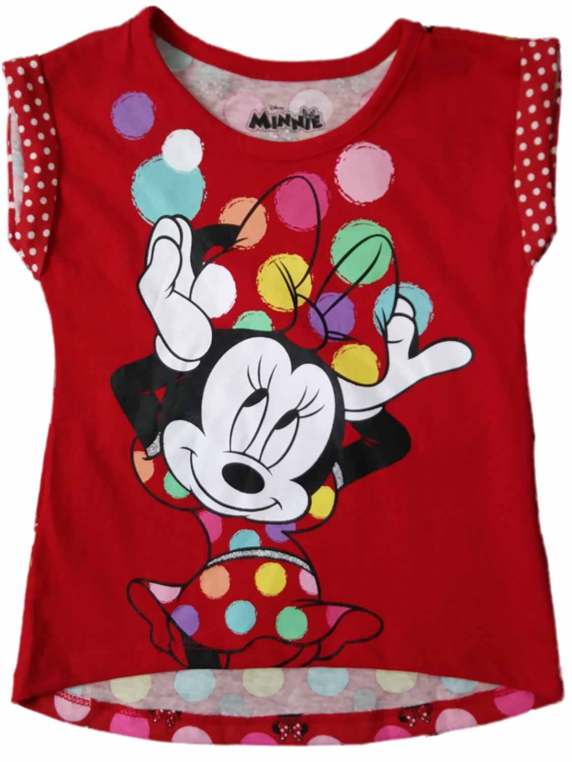Minnie Mouse Toddler Girl Ruffle Hem Tee Shirt Red Size 2T NEW 