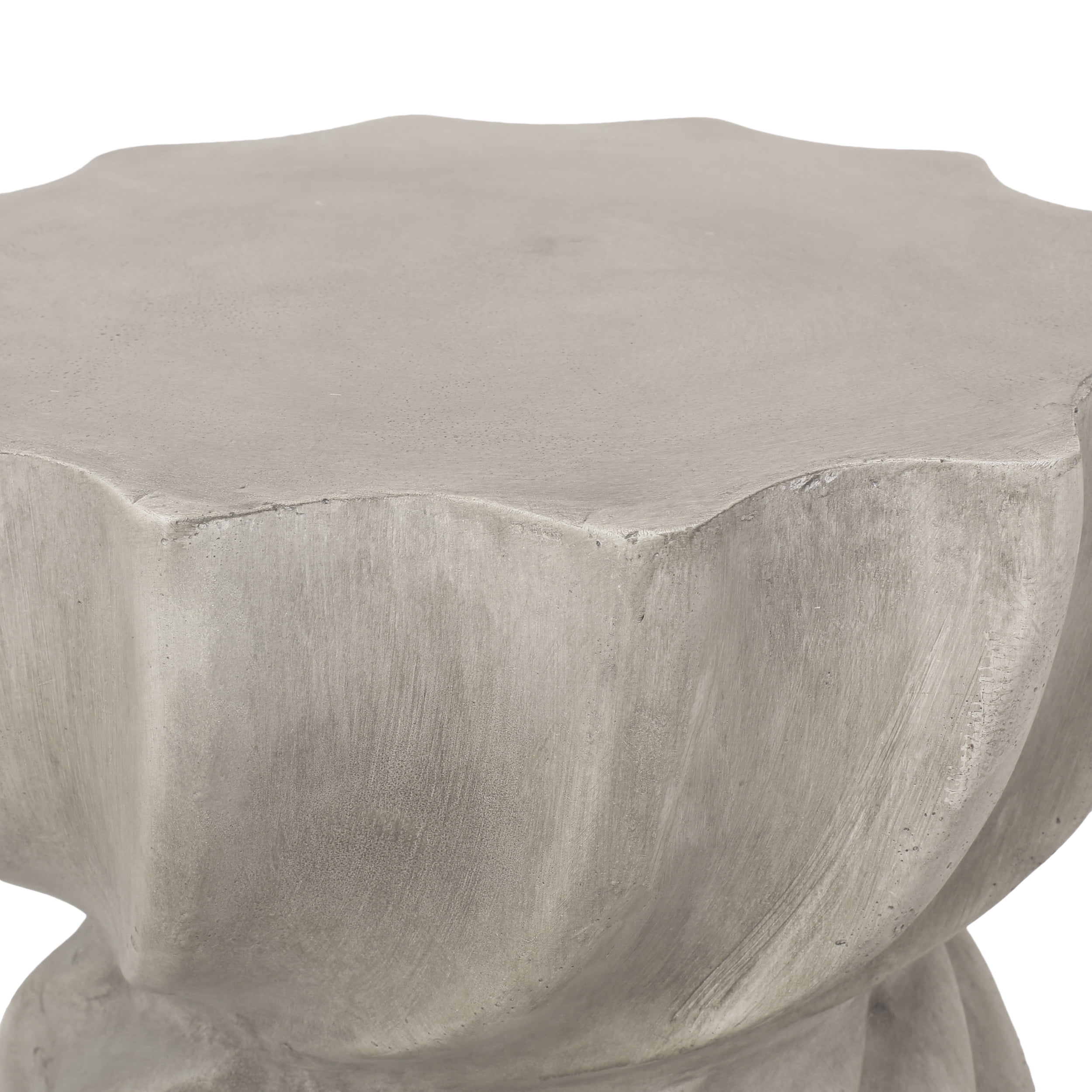 Outdoor Accent Side Table, Concrete Craft Leisure Table for Patio Garden, Copper and Concrete