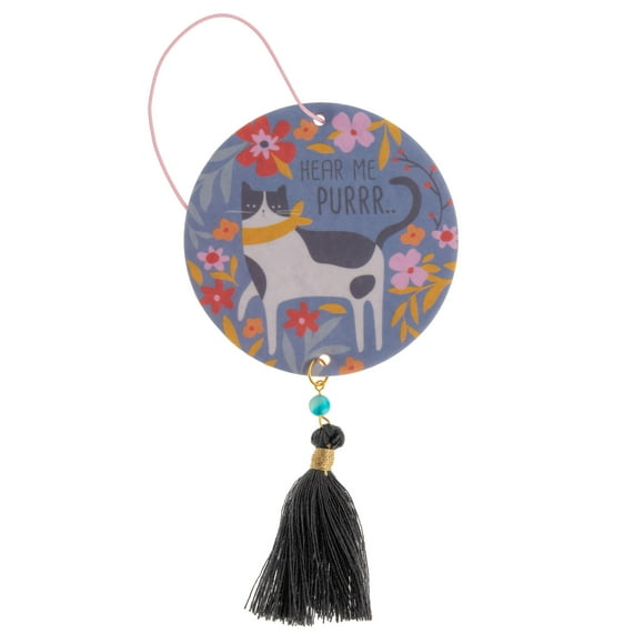 Karma , Désodorisant à l'Huile Essentielle pour Voitures Lot de 2, Maison & Bureau - Désodorisant Décoratif Coloré avec Pompon, Parfum Lavande Chat