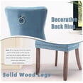 thumbnail image 6 of SoarFlash Velvet Dining Chairs Set of 2, Tall Back Side Chair, Modern Upholstered High-end Tufted Side Chair with Button Back Ring, Solid Wood Legs Sky-Blue, 6 of 6