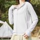 thumbnail image 3 of Chaqueta de protección solar para mujer Tejido de secado rápido Ventilación Sudadera con capucha de protección solar para mujer para correr al aire libre Senderismo Blanco L, 3 of 11