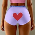 thumbnail image 2 of Yuncity Womens Valentines Day Panties Floral Print Soft Stretch Comfortable Everyday Wear Breathable Hipster Briefs Valentine'S Day Underwear Purple M, 2 of 4