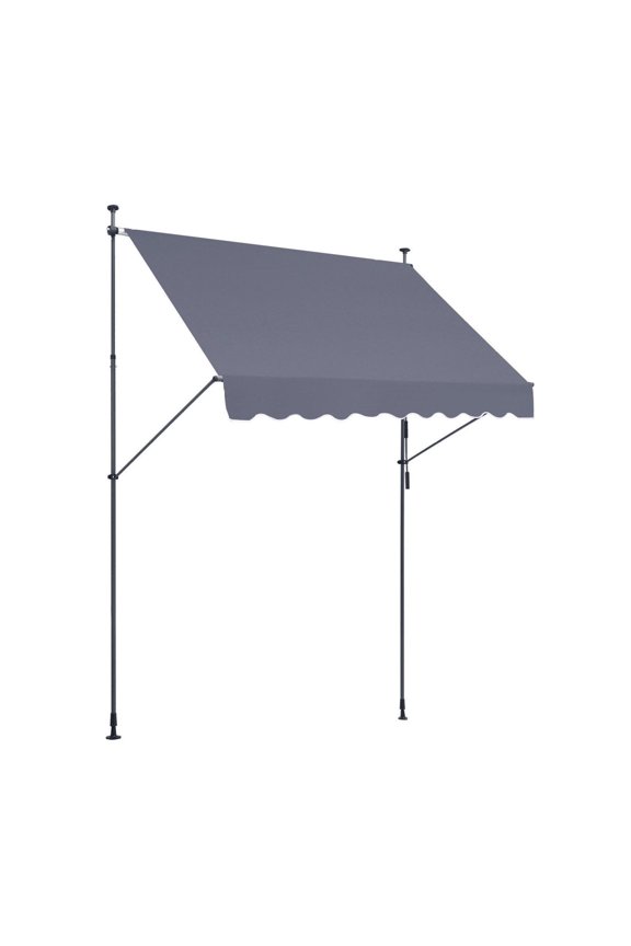98x47" Patio Awning Retractable Sun Shade Shelter with Crank Handle - UV80+ Protection, Adjustable Height, Easy Install