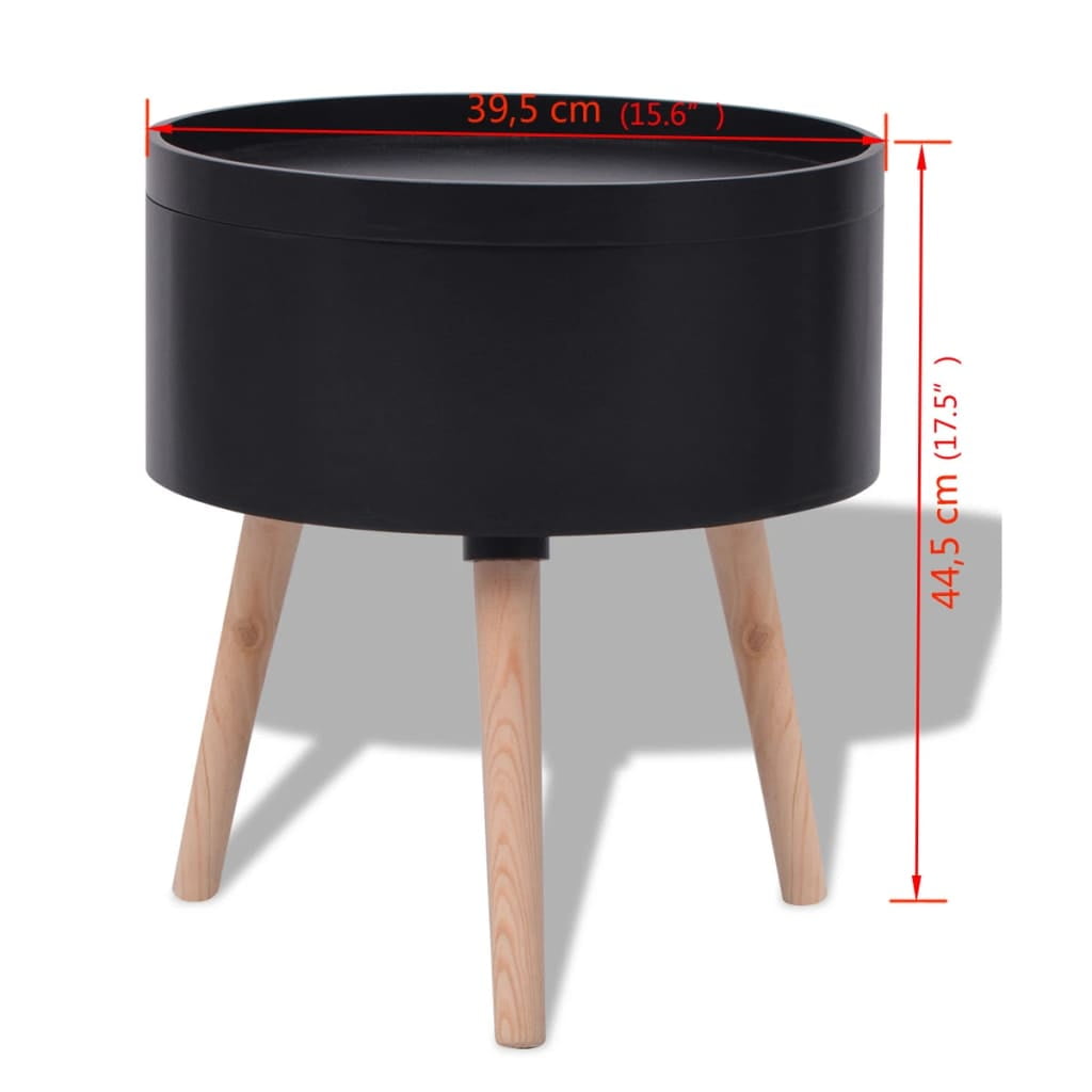 Kepooman Modern Round Side Table with Wood Feet for Living Room, Black Kepooman Modern Round Side Table with Wood Feet for Living Room, Black