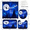 thumbnail image 5 of 4 Pcs Shower Curtain Set Christmas Santa Claus Holding Box Red with Non-Slip Rugs Toilet Lid Cover and Bath Mat Bathroom Decor Set 72" x 72", 5 of 7