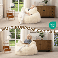 thumbnail image 5 of Ebenchico 3.6ft Cat Shaped Bean Bag Chair for Adults Teens Kids, Giant Faux Fur Plush Beanbag Chairs with Filler, Beige, 5 of 14