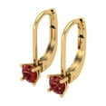 thumbnail image 2 of 14K Solid Gold Lever Back Stud Earrings for Women | 0.5 cttw Round Cut Natural Garnet | Yellow Gold, 2 of 5