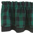 thumbnail image 3 of Park Designs Buffalo Check Lined Layered Forest Green Valance 72", 3 of 3