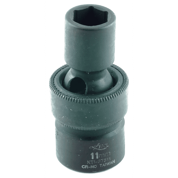 K Tool 37511 Impact Socket, 3/8" Drive, 11mm, 6 Point, Flex, Shallow