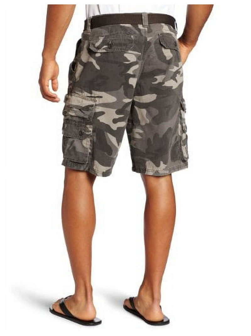 Lee Men's Dungarees Belted Wyoming Cargo Short, Ash Camo, 36