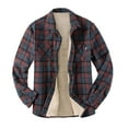 thumbnail image 2 of Feancey Spring Sale 2025 Mens Sherpa Fleece Lined Plaid Flannel Shirts Jackets Casual Thermal Button Up Jackets Winter Warm Work Coat Outwear, 2 of 3