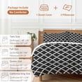 thumbnail image 6 of 3 Piece Modern Black Geometric Duvet Cover Set California King,Microfiber Comforter/Quilt Cover with Corner Ties and 2 Pillowcases,Abstract Art Morocco Aesthetic Soft Bedding with Zipper Closure, 6 of 8
