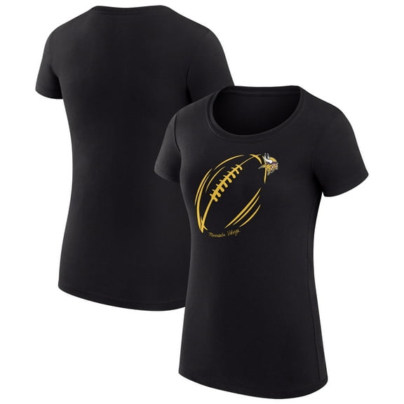 Women's G-III 4Her by Carl Banks  Black Minnesota Vikings Super-Slim Fit Lightweight Subtle Football T-Shirt