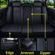thumbnail image 5 of Juego completo de fundas para asientos de coche Aierxuan 5, de piel impermeable, color negro, 5 of 6