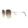 thumbnail image 6 of Womens Rectangle Exposed Lens Edge Thin Metal Rim Designer Fashion Sunglasses Gold Brown - Brown, 6 of 8