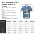 thumbnail image 6 of Lsque Lighthouse in Havana pattern Hawaiian Shirt for Men, Unisex Summer Beach Casual Short Sleeve Button Down Shirts-Large, 6 of 9