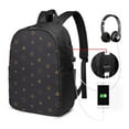 thumbnail image 3 of YFYANG 17" Laptop Backpack, Black Abstract Pattern Fashion Travel Work Backpack with USB and Headphone Cable Interface for Men and Women, 3 of 8