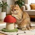 thumbnail image 5 of Lypsnake Mushroom Cat Scratching Post, Natural Sisal Claw Grinding Toy with Stable Round Base, Cute Indoor Cat Scratcher Furniture for Kitten Adult Cat Daily Nail Care, 5 of 6