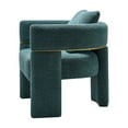 thumbnail image 5 of 30.51" Wide Accent Chair, Modern Boucle Chair with Pillow, Fluffy Side Corner Sofa Chair, Round Barrel Arm Chair with Wood Frame,  Leisure Single Sofa Chair Vanity Chair for Compact Space, Green, 5 of 9
