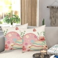 thumbnail image 3 of Easter Pillow Covers 18x18 Inch Set of 2 Cute Egg Floral Easter Farmhouse Decorations Throw Pillow Cover Spring Pink Flower Butterfly Decorative Cushion Case for Sofa Couch, 3 of 6