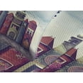 thumbnail image 4 of Ambesonne Fantasy Quilted Bedspread Set 3 Pcs, City of Old Books Birds, Queen Size, Red and Blue, 4 of 5