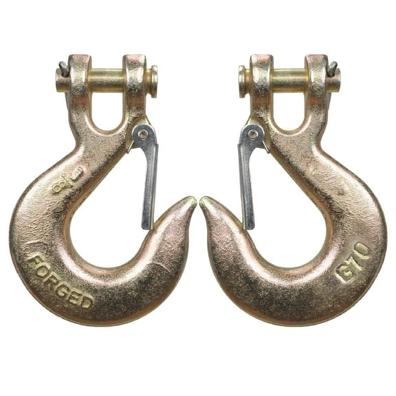 3/8" Clevis Slip Hook with Safety Latch, Forged G70 18,000 Lb Capacity, Safety Chain Hooks for Trailer, Truck Transport, Tow Winch