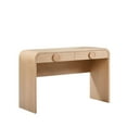 thumbnail image 2 of Scranton & Co 2-Drawer Ash Veneer Vanity Desk with Mirror Natural Finish, 2 of 11