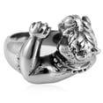 thumbnail image 4 of PAMTIER Men's Stainless Steel Personalised Punk Animal Muscle Dog Ring Silver Size 7, 4 of 5