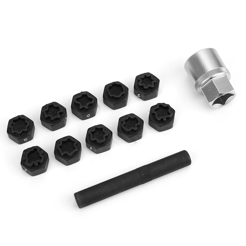 EZSPTO 12Pcs Anti‑Theft Locking Wheel Nut Socket Set Remover Installer