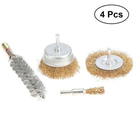 

4 Pcs Wire Wheel Brush Set Polishing Wheels Abrasive Wheels Drill Accessory Kit for Rotary Tools